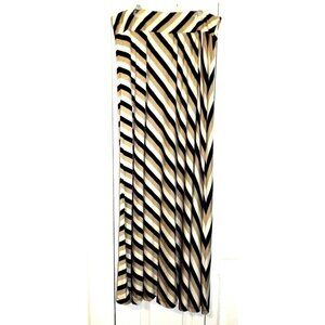 John Paul Richard Women's L Diagonal Striped Long A-Line Skirt Poly Blend Office